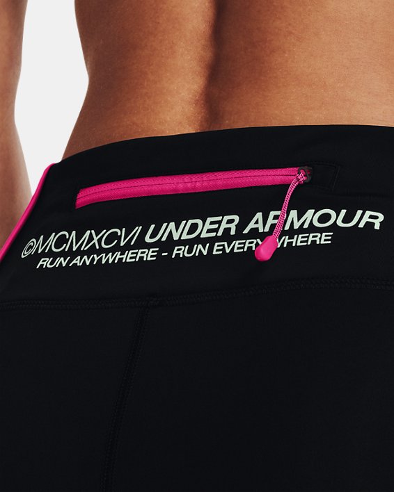 กางเกงรัดรูปขาสั้น UA Run Anywhere สำหรับผู้หญิง in Black image number 4